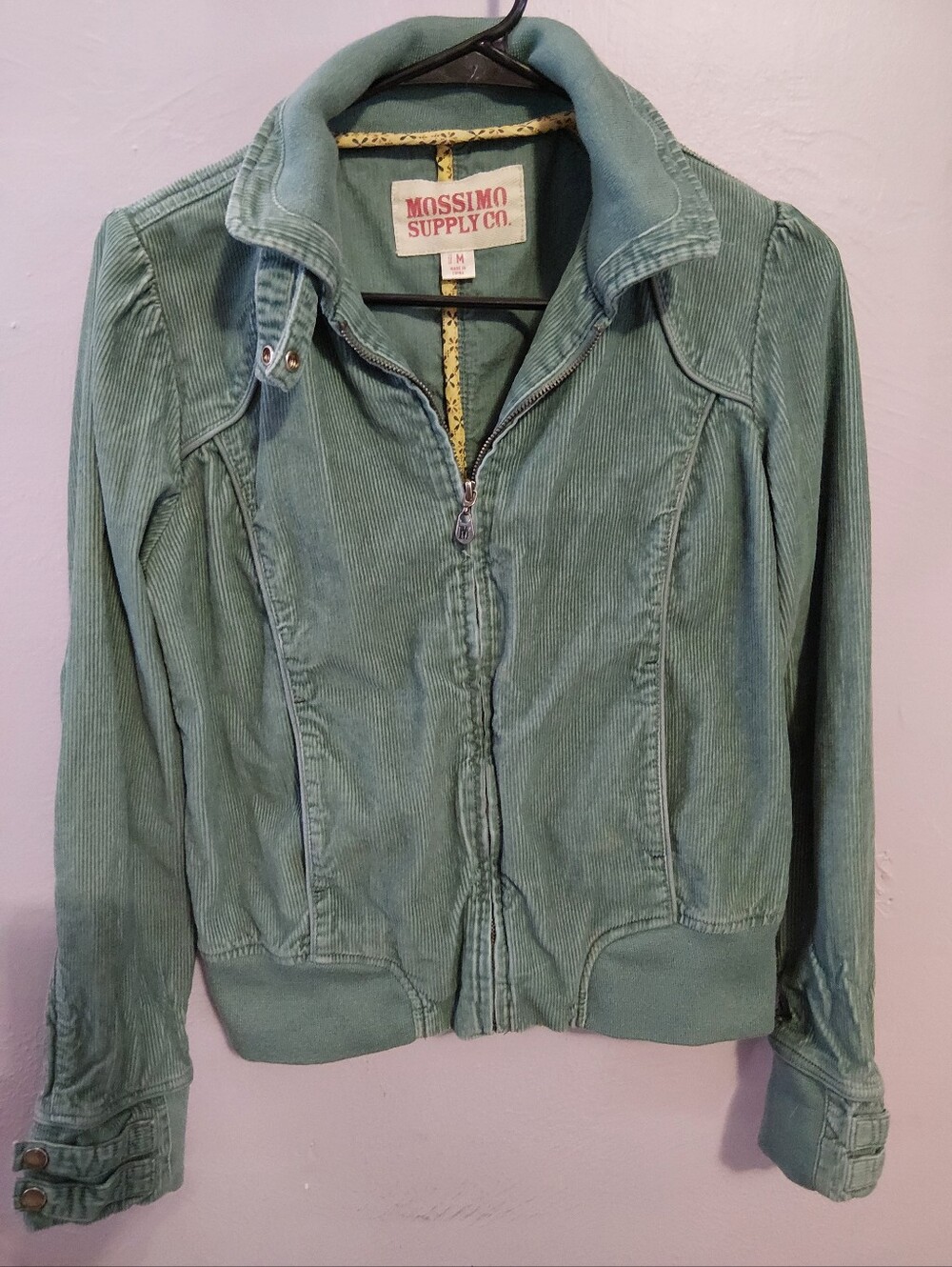 Mossimo Supply Co. Women's Sage Green Corduroy Zip-Up Jacket